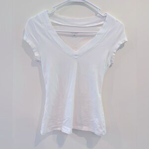 Express White Fitted Short Sleeve T-Shirt